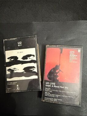 Vtg cassette tape U2 Boy ‘85, I Will Follow & U2 Live under a Blood Red Sky ‘83